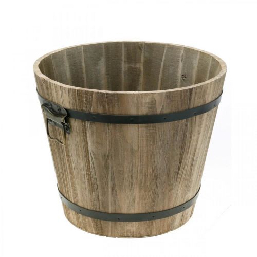 Floristik24 Wooden bucket planter wood country house style with handles Ø30cm