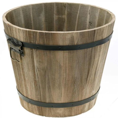Floristik24 Planter wood round with handles Vintage plant pot Ø40cm