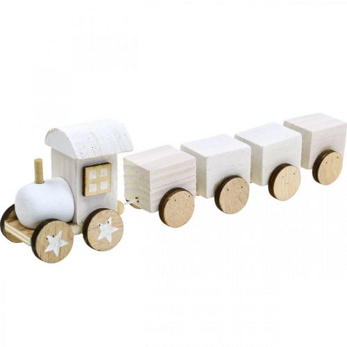 Floristik24 Wooden train deco Christmas train white L20cm H6cm 2pcs