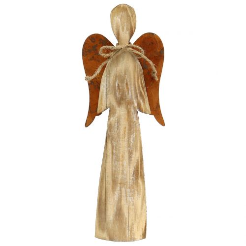 Wooden angel with rust wings 38x13.5cm