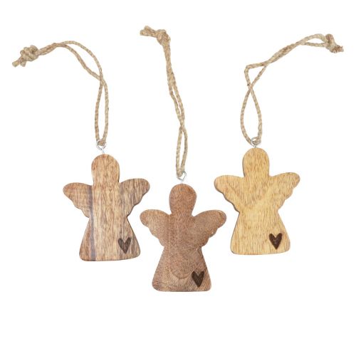 Floristik24 Wooden angel natural decorative hanger angel decoration 8×1×10cm 6pcs