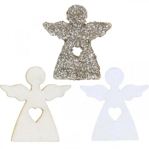Scatter decoration angel wood Christmas angel 4cm assorted 72 pcs