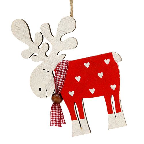 Floristik24 Wooden figure moose for hanging 11cm sort.12St