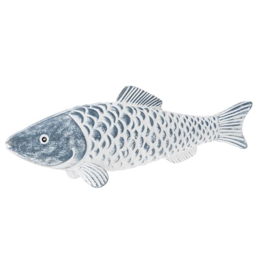 Wooden fish in blue and white, fish decoration, wood flour, 35cm, 1 piece buy online | Floristik24.co.uk