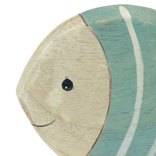 Product Wooden fish decorative fish to stand light blue natural 18×10cm