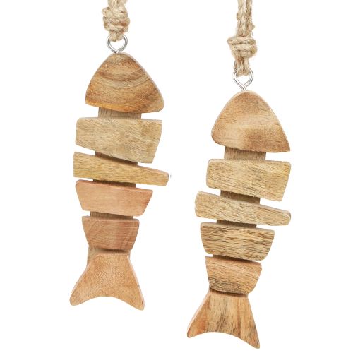 Floristik24 Wooden Fish Decoration Hanger Maritime in Natural 16x2x5cm 2pcs