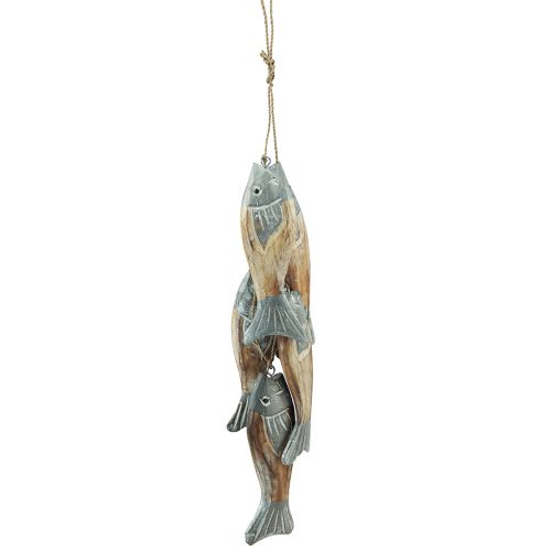 Floristik24 Wooden fish silver gray hanger with 5 fishes wood 15cm