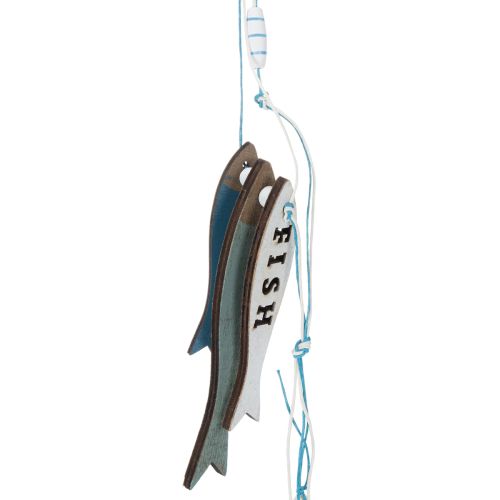 Wooden Fish Hanging Decorations, Blue, 36cm, 4 Pieces | Floristik24.co.uk