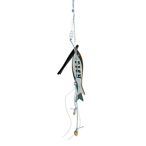 Floristik24 Wooden Hanger Fish Blue 36cm 4 pcs