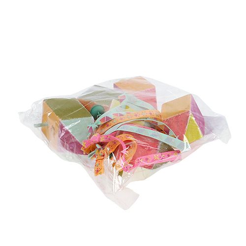 Wooden hanger birdhouse 7x3x3cm multicolored 6pcs | Floristik24.co.uk
