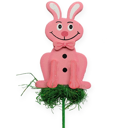 Floristik24 Wooden plug hare on the rod 7cm 24pcs