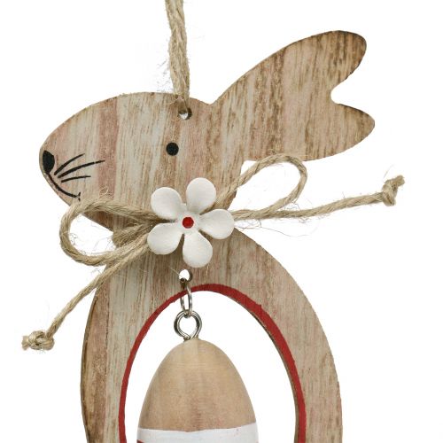Product Easter bunnies made of wood to hang with Easter eggs 12cm - 14.5cm 4pcs