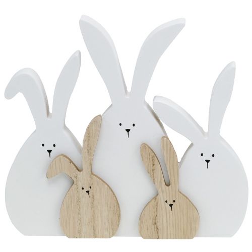 Floristik24.co.uk Wooden rabbit stand White Natural H18.5cm87315