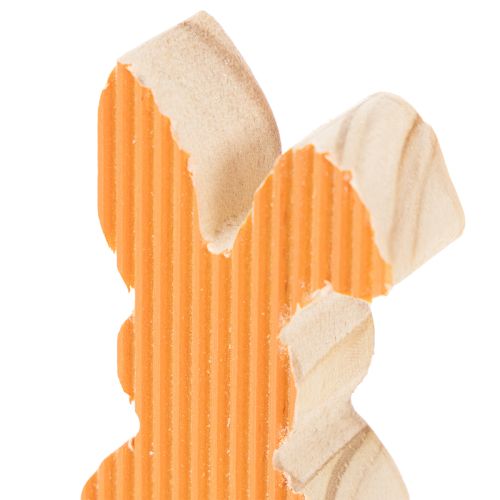 Product Wooden Easter Bunny Decorations, Yellow and Orange, 4x8cm, 6 Pieces