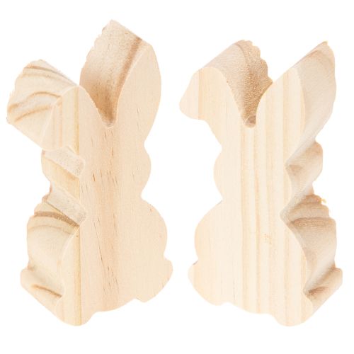 Product Wooden Easter Bunny Decorations, Yellow and Orange, 4x8cm, 6 Pieces