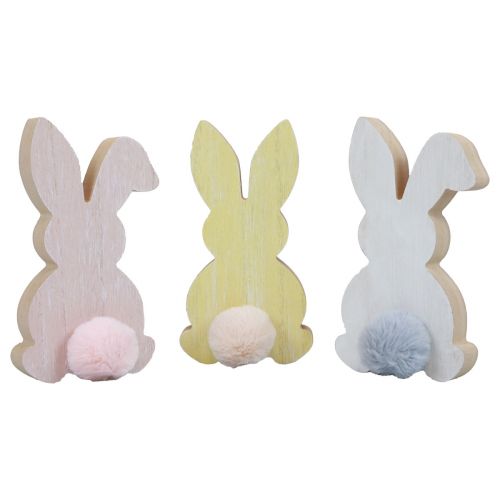 Product Wooden Rabbit Decoration Rabbits Easter Decoration Wood Pastel 8.5×16cm 6 pcs
