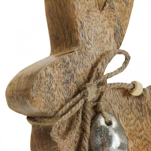Floristik24 Wooden rabbit decoration table decoration Easter mango wood 13×4×15cm