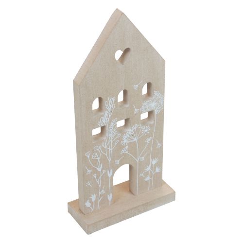 Product Wooden house decorative house table stand wood 28.5cm