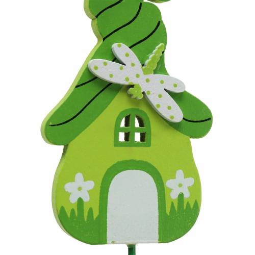 Product Flower pin Gnome house with stick Assorted 5 × 9cm 16pcs