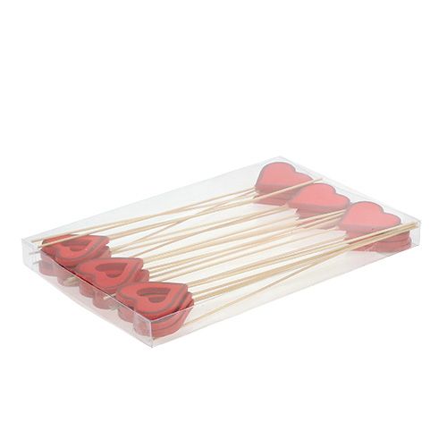 Floristik24 Wooden heart 5cm red 24pcs