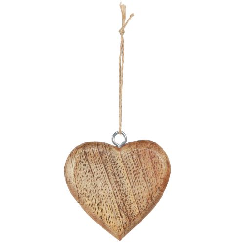 Product Wooden heart decoration heart for hanging natural 7cm 12 pcs