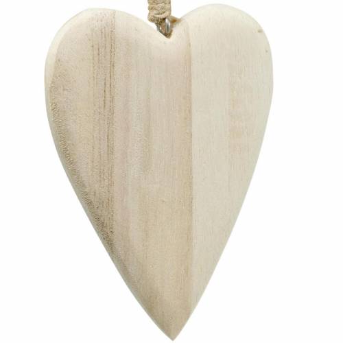 Product Wooden hearts to hang natural 10cm 4pcs