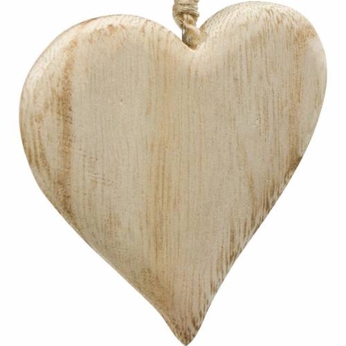 Floristik24 Decorative heart Valentine&#39;s Day wood heart to hang nature wood decoration 4pcs