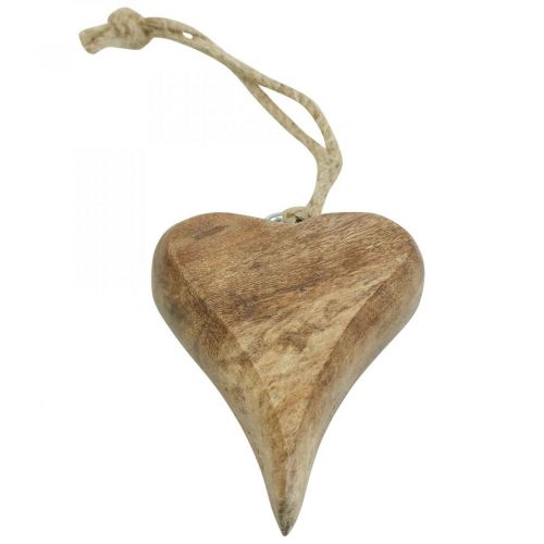 Product Wooden heart pendant heart wood decoration for hanging 10cm 3pcs