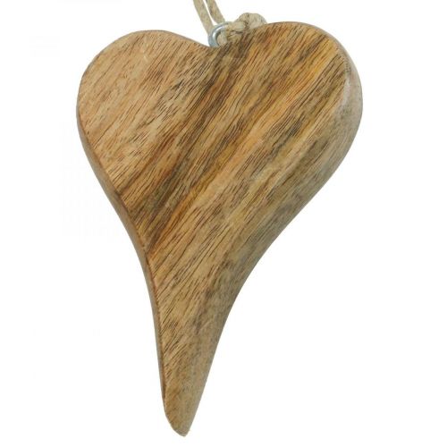 Floristik24 Wooden heart deco hanger heart wood decoration for hanging nature 14cm