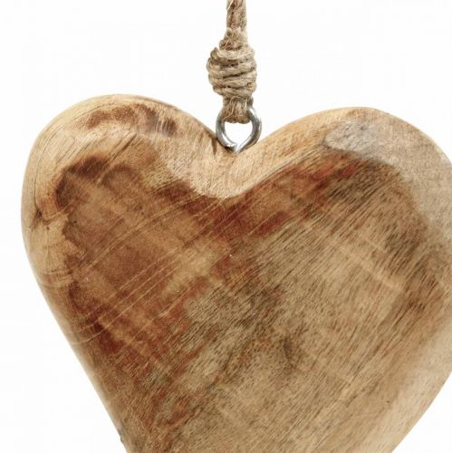 Product Wooden heart, heart pendant made of mango wood 9×9cm 4pcs