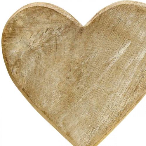 Product Wooden heart heart on a stick deco heart wood natural 25.5cm H33cm