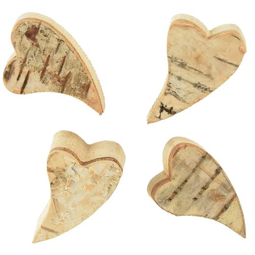 Wooden hearts with birch bark Birch hearts Hearts 3–4cm 30 pcs