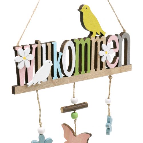 Floristik24 Deco-Hanger "Welcome" Spring 22cm H43cm 2pcs