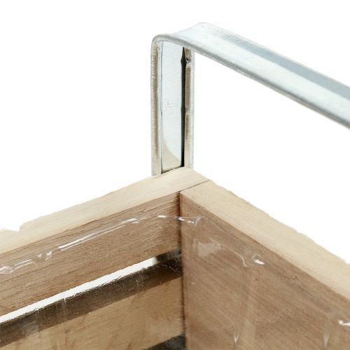 Floristik24 Wooden box natural 20cm x 9cm H6cm with handles