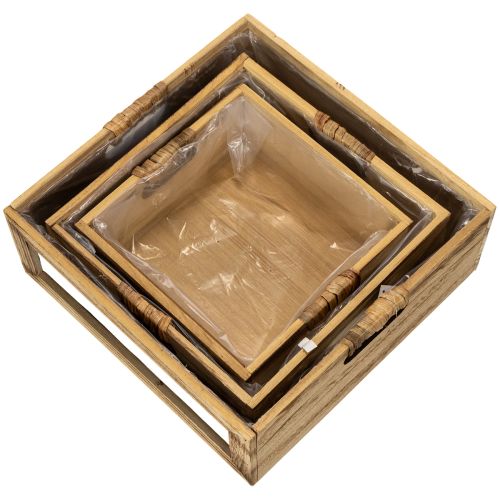 Set of 3 Wooden Crates with Chalkboard and Inserts – 30cm | Floristik24.co.uk