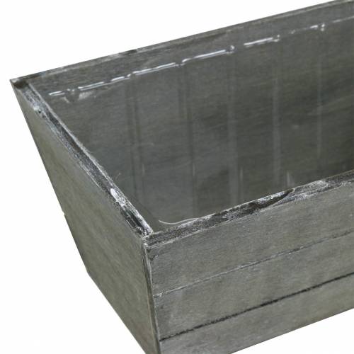 Product Planter wooden box gray washed 20x12cm H10cm