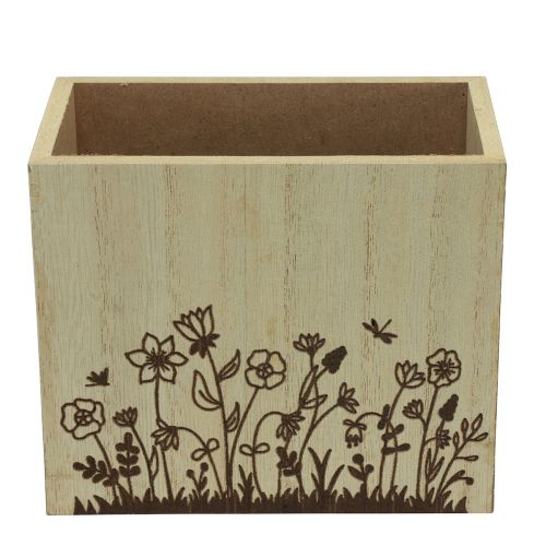 Floristik24 Wooden box pen holder desk organizer natural 14×8×12cm
