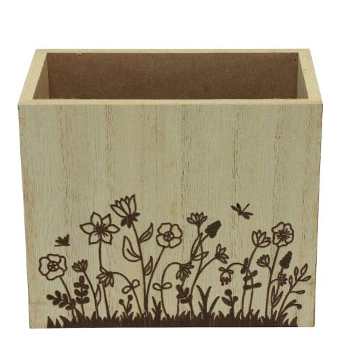 Product Wooden box pen holder desk organizer natural 14×8×12cm