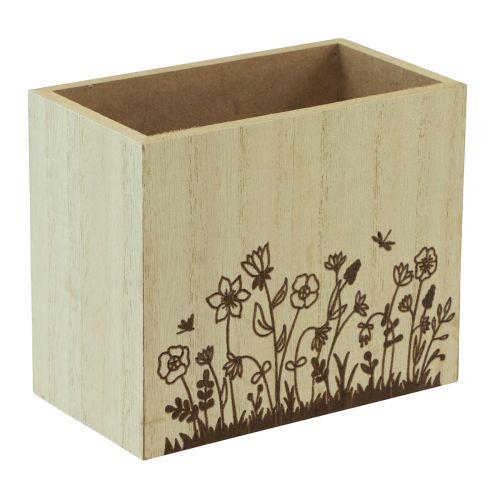 Product Wooden box pen holder desk organizer natural 14×8×12cm