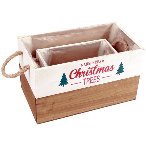 Plant box wood rectangular wooden box L25/35cm set of 2