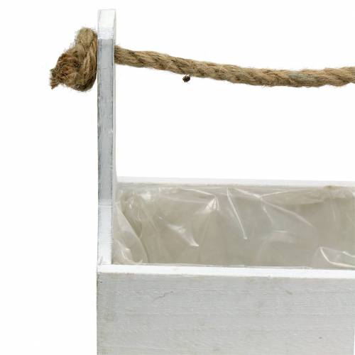 Floristik24 Plant box tool box with handle wooden box white 27 × 15cm / 22 × 10.5cm
