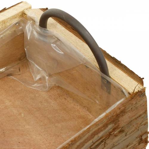 Floristik24 Wooden box for planting, plant pot with handles, flower box with bark 45.5 cm