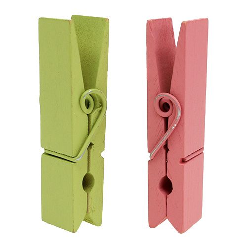Floristik24 Wooden clips colored 7.2cm 48 pcs