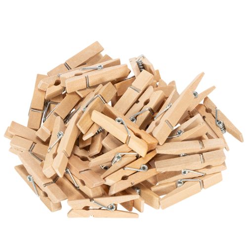 Floristik24 Wooden clip mini clothespin decorative clip 3.5cm 50 pcs