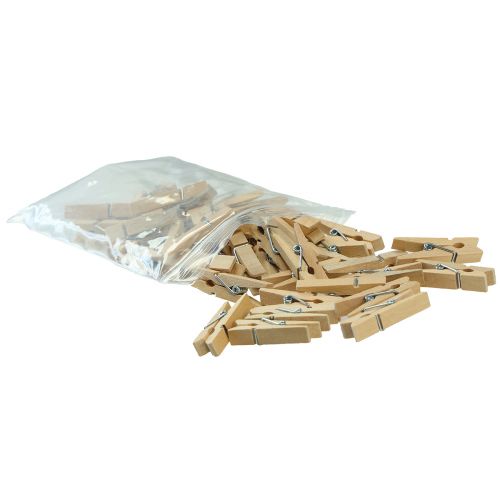 Floristik24 Wooden clip mini clothespin decorative clip 3.5cm 50 pcs