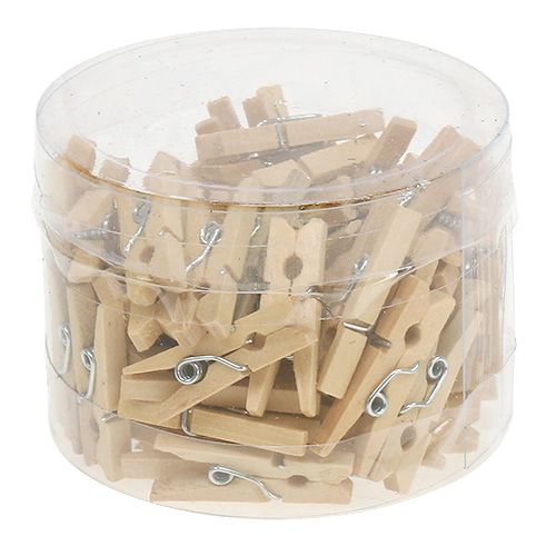 Floristik24 Wooden Clamps Nature 2.5cm 72pcs