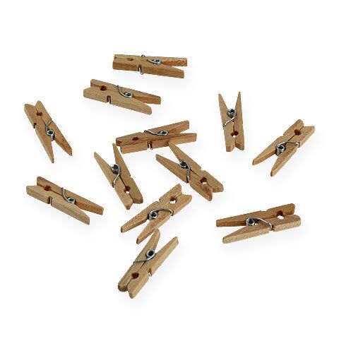 Floristik24 Decorative wooden clips 3cm natural 72pcs