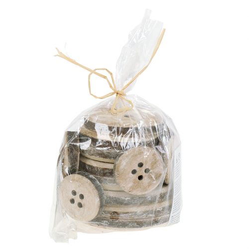 Floristik24 Deco button made of white washed wood 15pcs