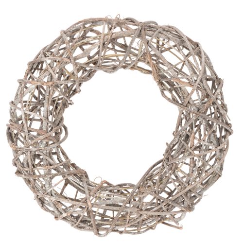 Natural White Wooden Wreath Ø30cm H9.5cm buy online | Floristik24.co.uk