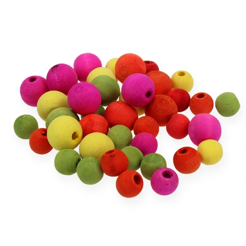 Floristik24 Wooden beads assorted Ø8mm, Ø12mm 90g